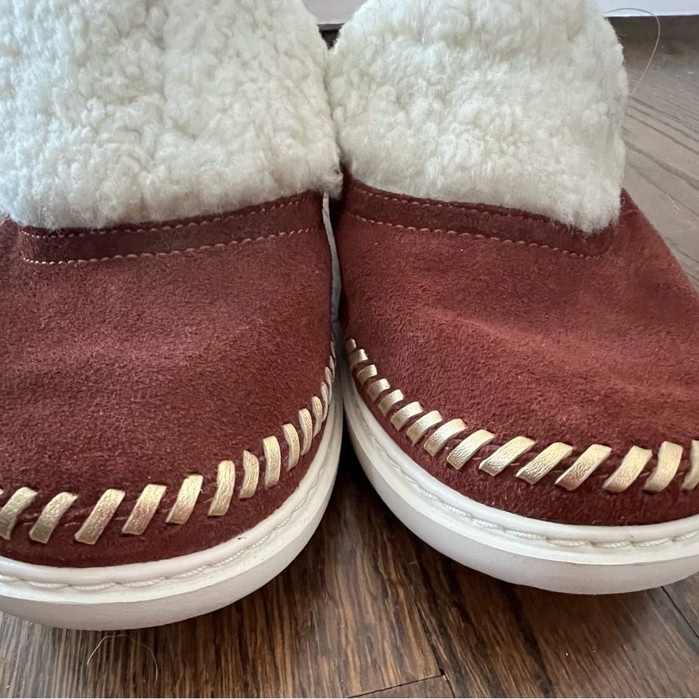 Cole Haan Grand Genuine Shearling Brown and Cream Slides Size 8.5 - Picture 9 of 10